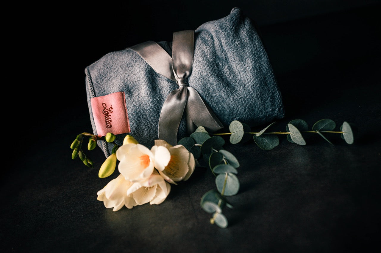 LOKITAR Microfibre hair towel- Light Grey